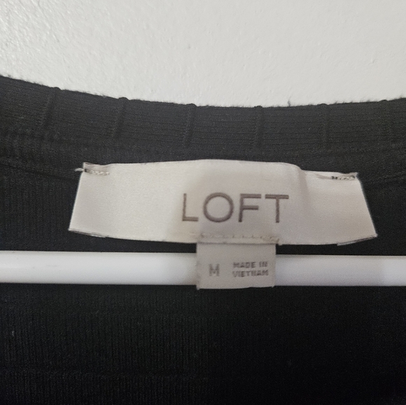 Loft Black Ribbed square neck sweater! - Picture 2 of 6